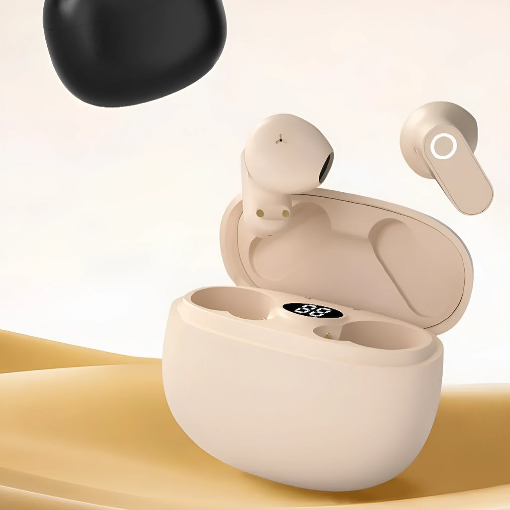 Portable sports ear hook Bluetooth headset in black with secure fit for music and calls