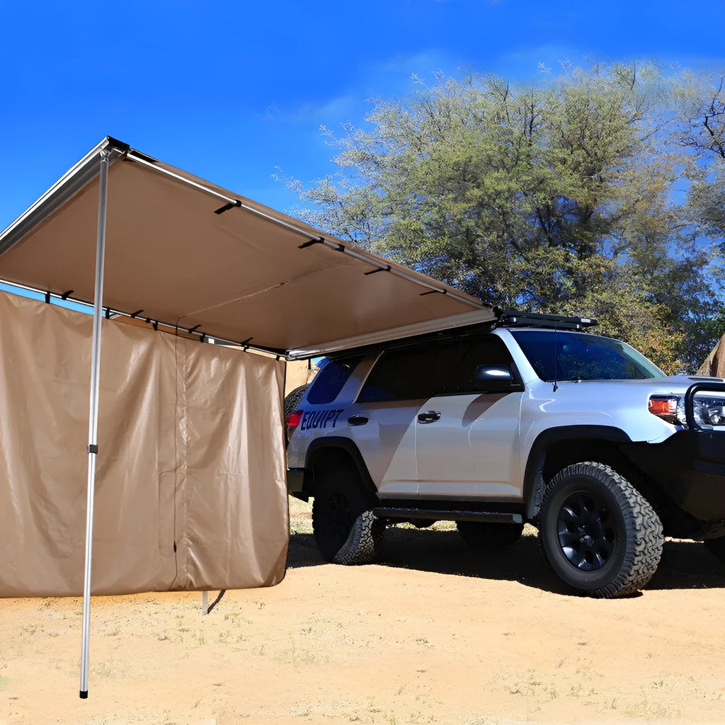Black glue rainproof two-bedroom tent with aluminium poles on grass