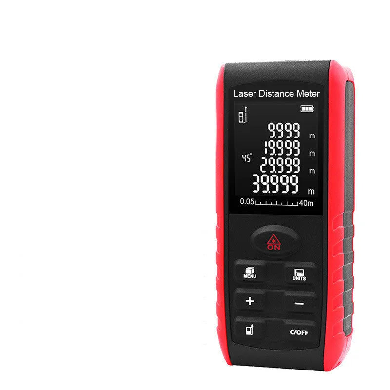 E40M hand-held laser range finder with compact ABS construction for decoration project measurements