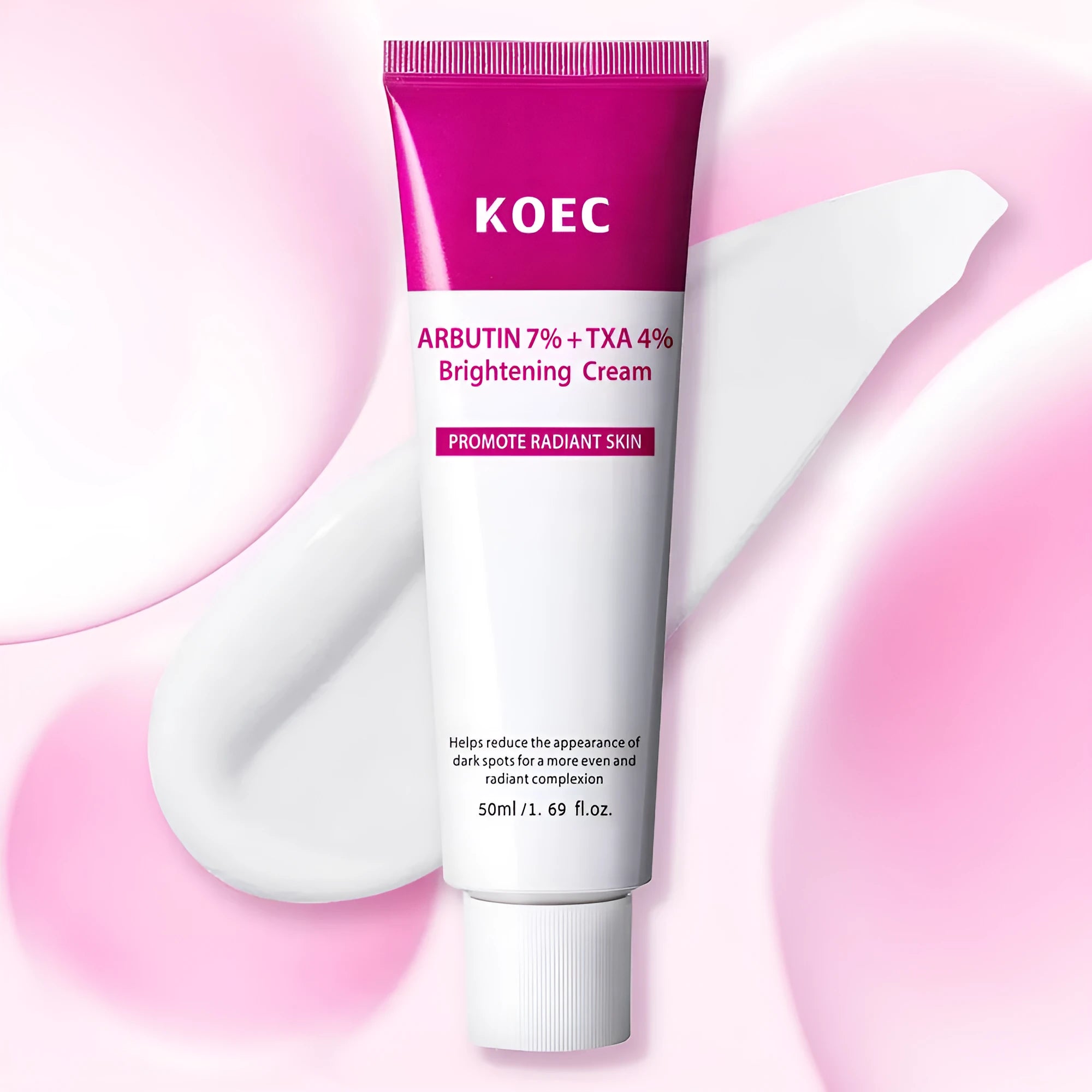 Nourishing moisturizing cream jar with Arbutin TXA formula for skin brightening and hydration