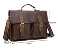 Men's yellow brown cowhide leather messenger bag with shoulder strap and nylon lining.