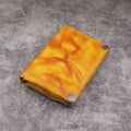 Men's genuine leather vertical long wallet with multiple card slots and coin pocket