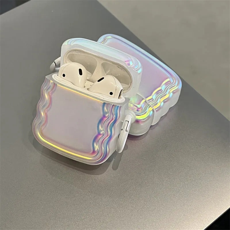 Silicone headset case with laser colour ring design for AirPods Pro and other models.