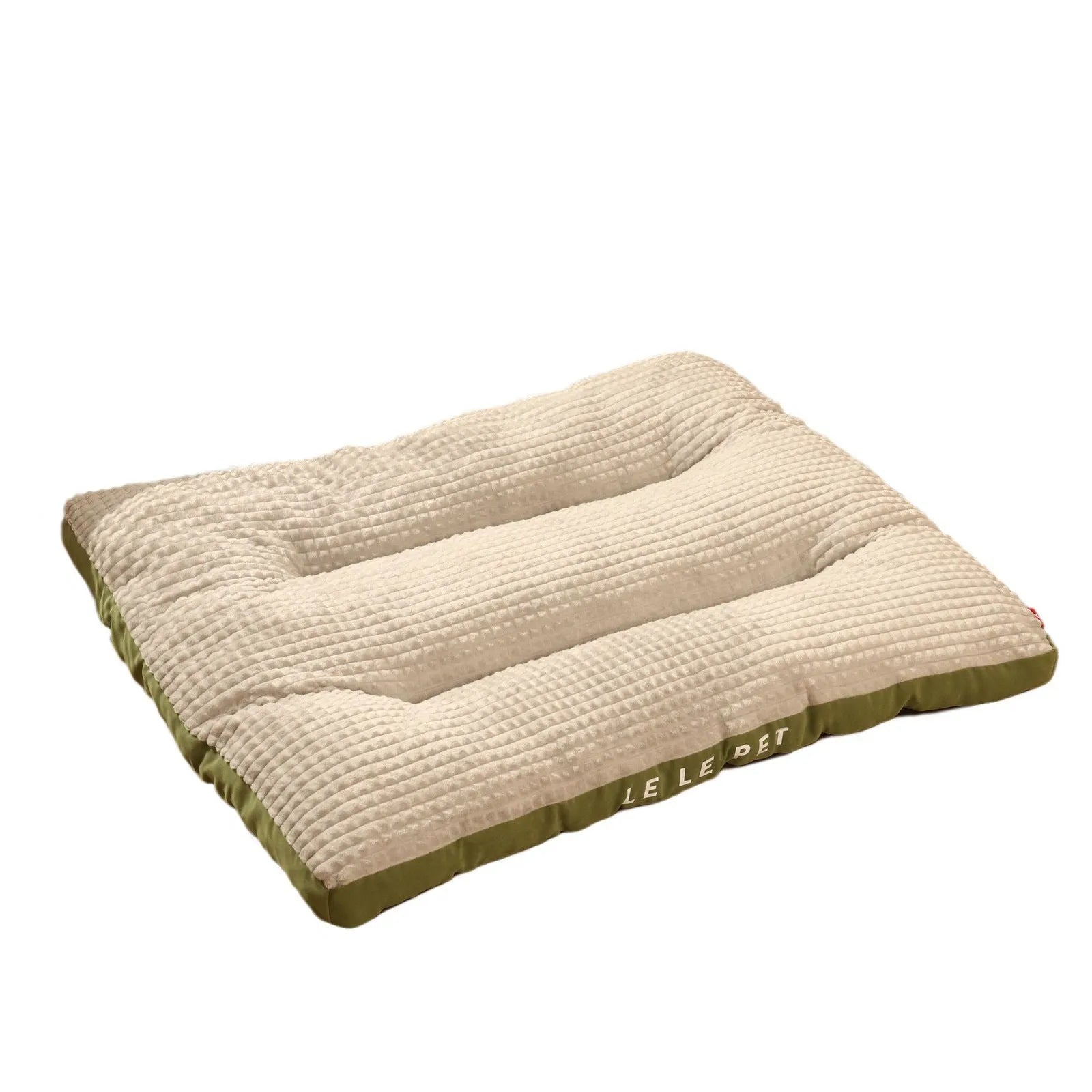 Detachable fleece blanket and cushion dog bed for pets in green colour