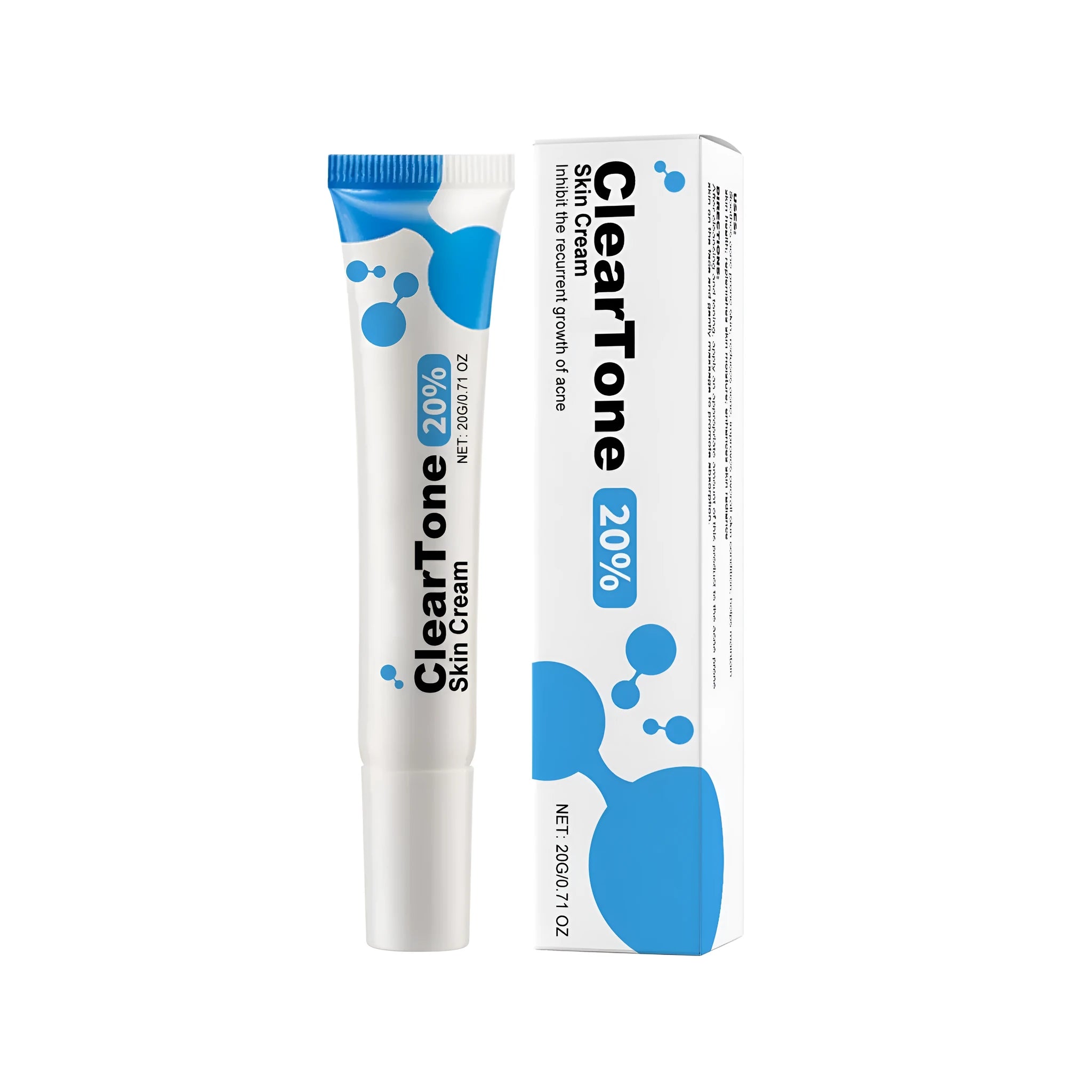 20g tube of azelaic acid acne cream with tea tree oil and salicylic acid formulation