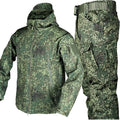 Grey shark skin thermal suit one-piece set with hood for outdoor winter use