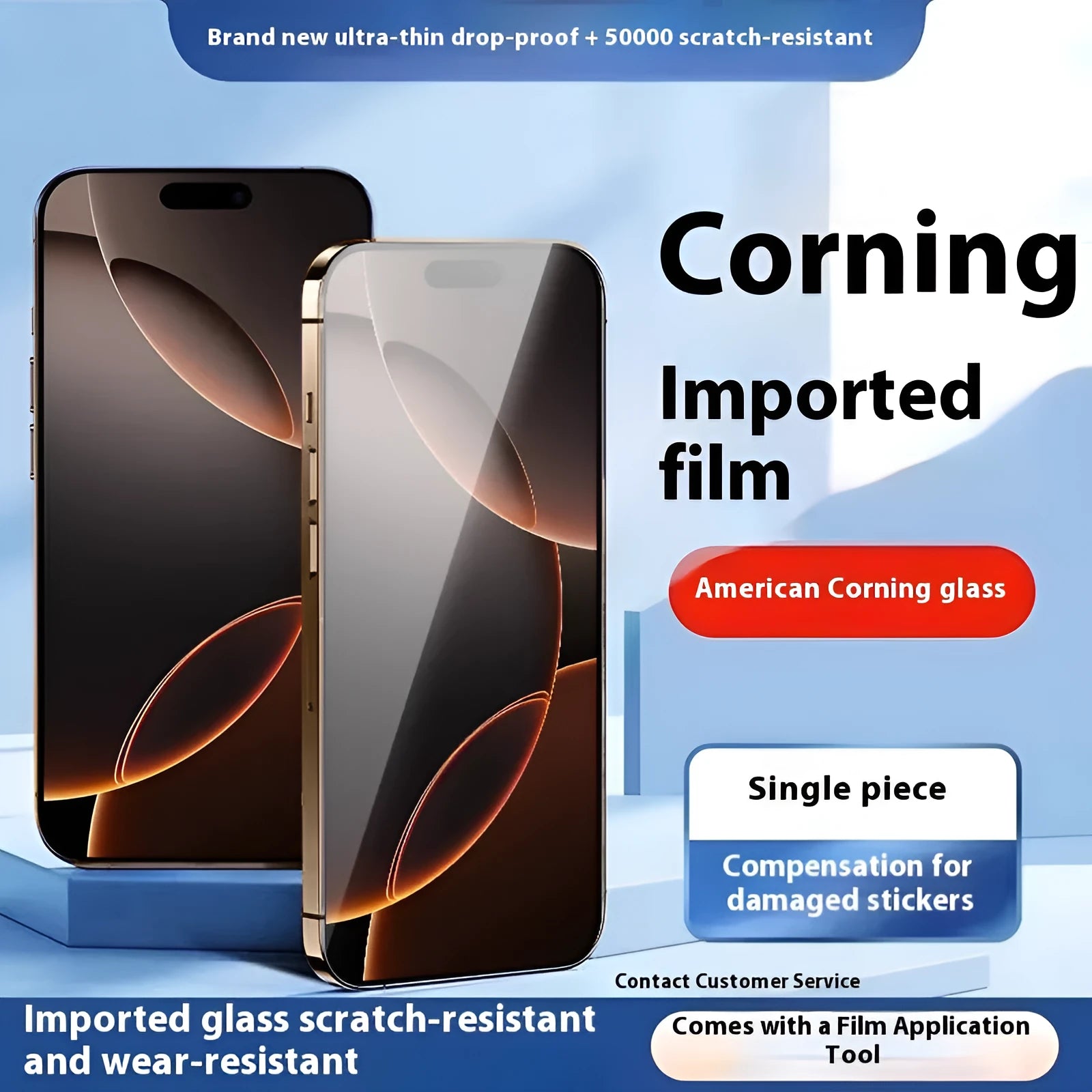 Apple iPhone tempered glass screen protector with AG frosted finish and anti-fingerprint coating