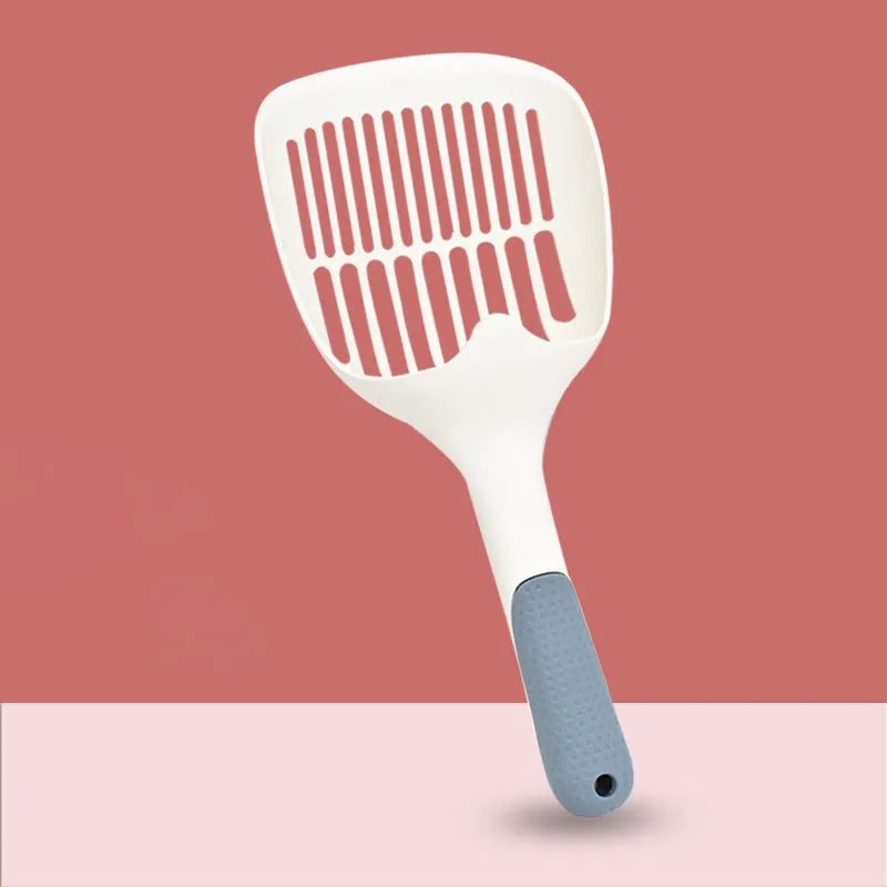 Large stainless steel cat litter shovel for scooping tofu cat litter with plastic handle