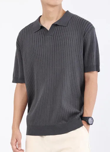 Men's Ice Silk short sleeve polo shirt with turn-down collar in apricot, regular fit, available in six colours