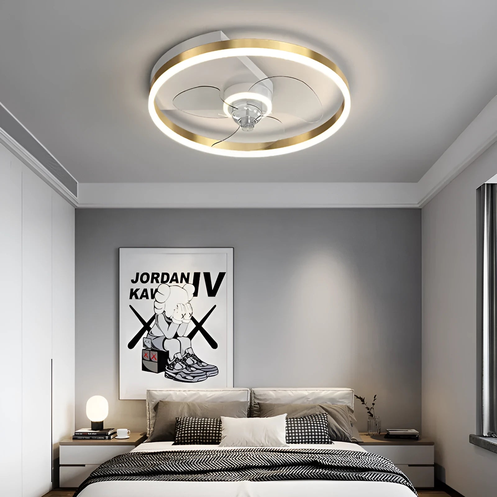 Modern Nordic-style children's ceiling lamp with an iron body in a choice of seven colours.