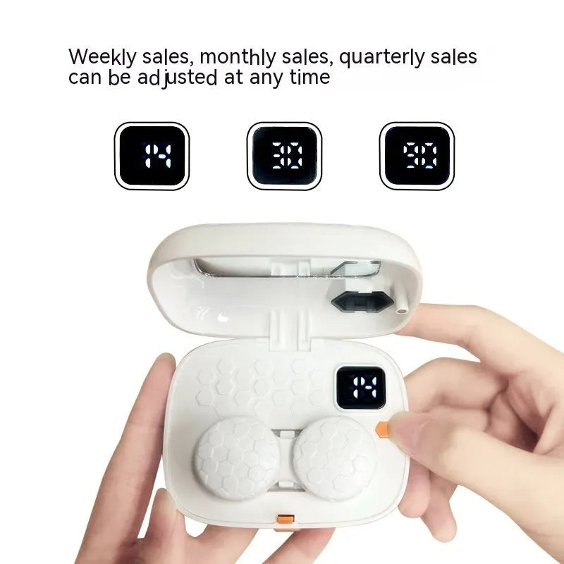 Pearl white automatic electric ultrasonic glasses cleaning machine on a surface