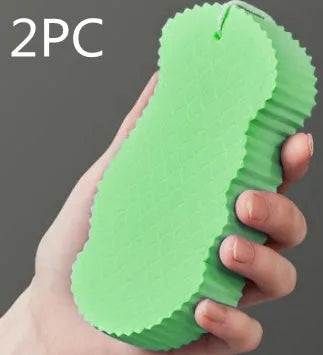 3D fish scale pattern bath sponge in white, grey, pink or light blue colours for gentle exfoliation
