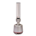 White silver candlelight Bluetooth speaker night light with modern design and push-button controls.