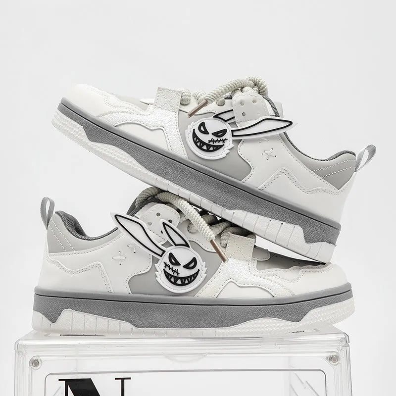 Couple breathable sneakers in beige white and gray with mesh lining low top lace-up casual shoes