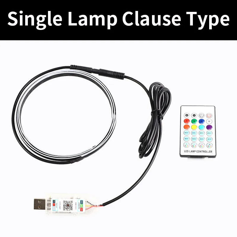 110cm aluminium alloy car interior RGB ambience light strip with remote control