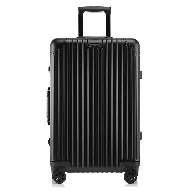 20 inch silver diamond frosted unisex suitcase trolley with ID pocket and pull handle
