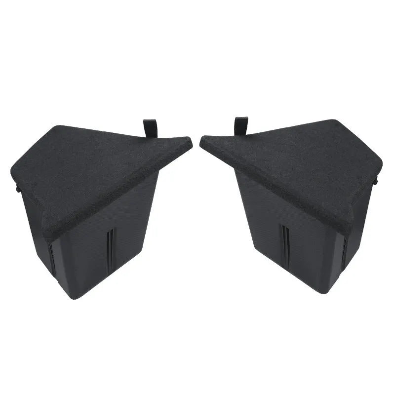 TPE trunk side storage box cover accessory for Tesla Model Y and Model 3 interior.