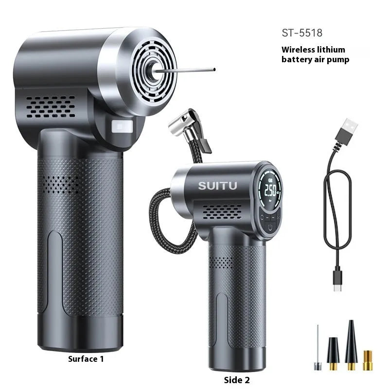 ST-5518 wireless electric air pump with ABS plastic housing and inflatable nozzles