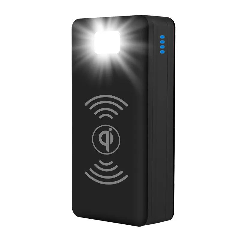 Solar wireless power bank in multiple colour options showing creative design with solar panel and wireless charging surface