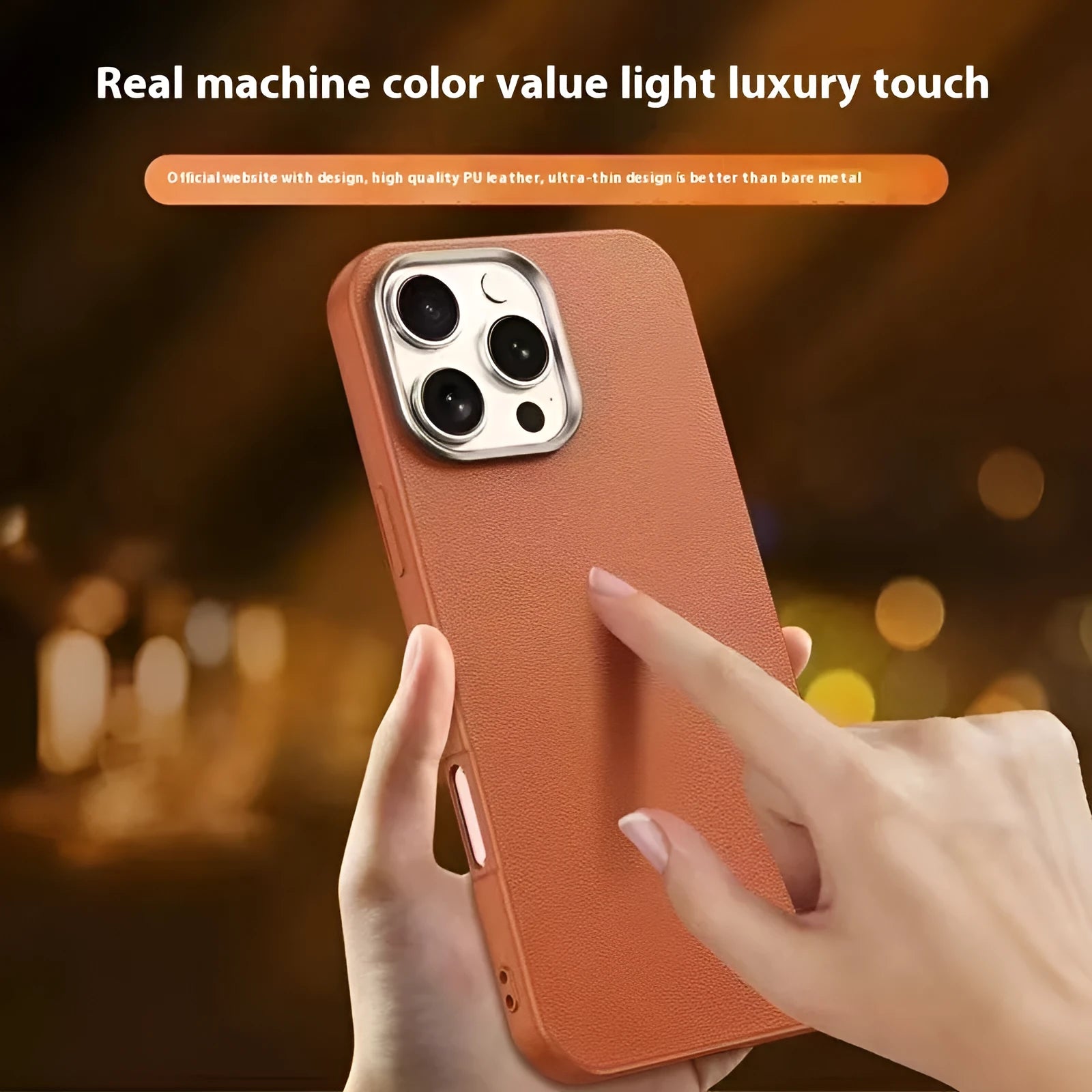 TPU phone case with leather pattern anti-slip texture in black for Apple iPhone 14 Pro