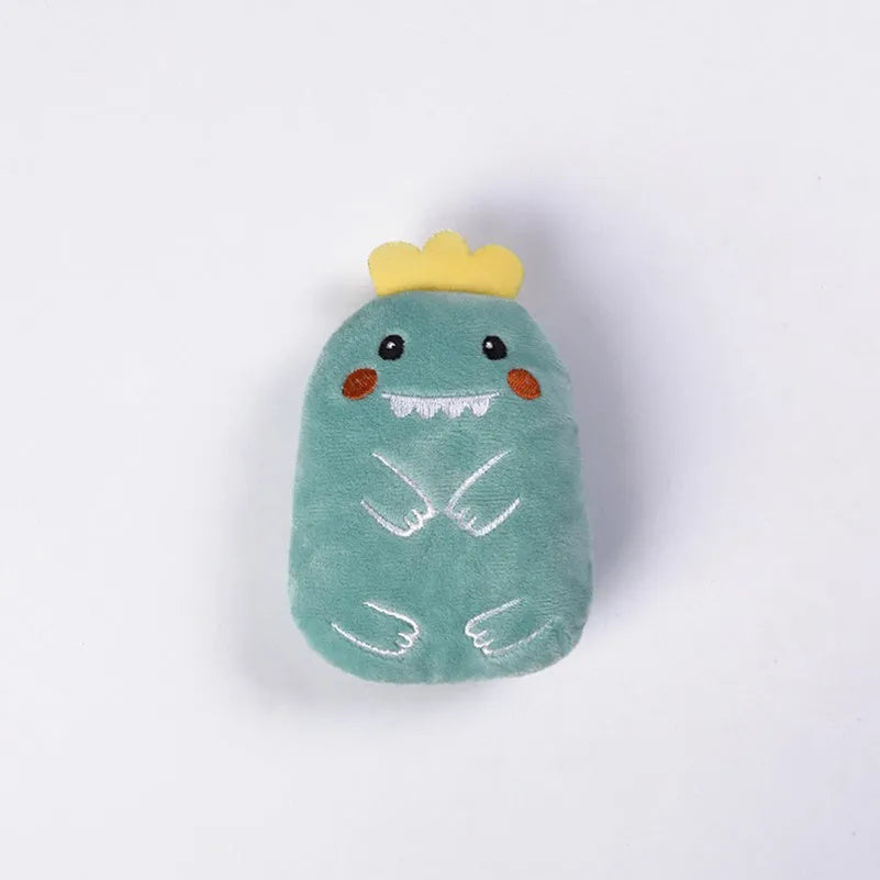 Plush catnip chewing toy for cats with vocal features in multiple colour options