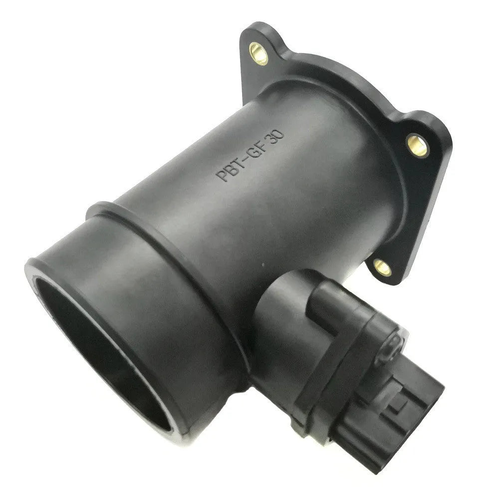 Black ferrous metal automotive air flowmeter MAF sensor, 13.5cm x 11.5cm x 12.5cm