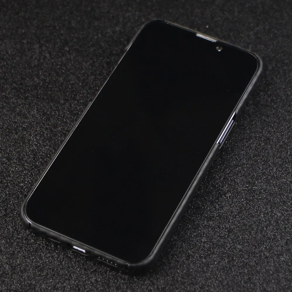 Matte black Kevlar fibre iPhone case with striped design for iPhone 11 12 13 models