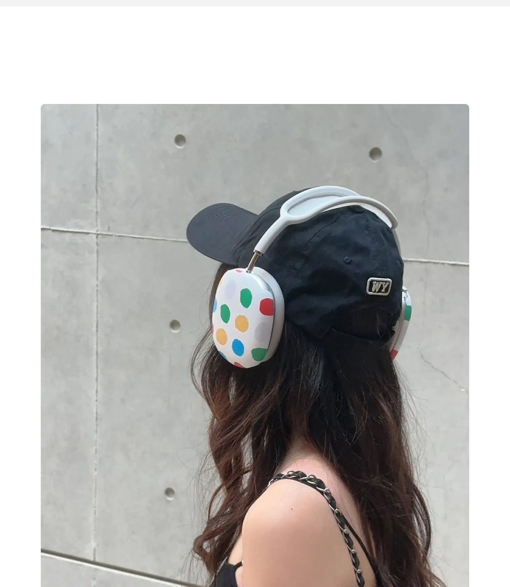 Wave point pattern hard shell headphone case for Apple AirPods Max earphones