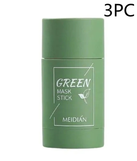 Green tea and eggplant solid cleansing mask sticks in stick format for oily skin care