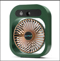 Green and white USB portable desk misting fan with humidifier function and adjustable wind direction