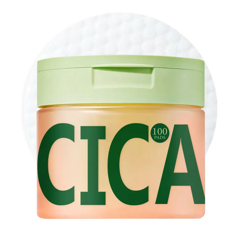 Centella Asiatica cleansing skincare cotton pads, borderless 100pcs pack for toner and facial cleansing