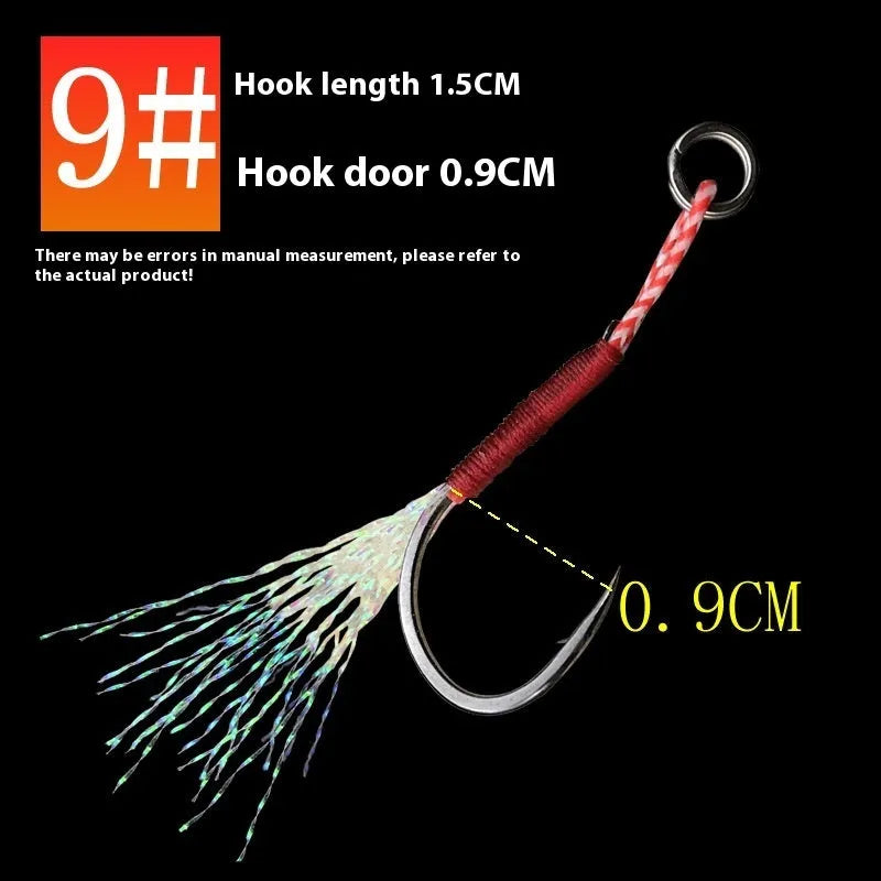 Bright wire iron plate single fishing hook for sea fishing rigs and bait binding.