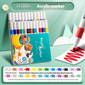 Acrylic marker pen set in multicoloured plastic barrels, available in different colour count options for painting projects.