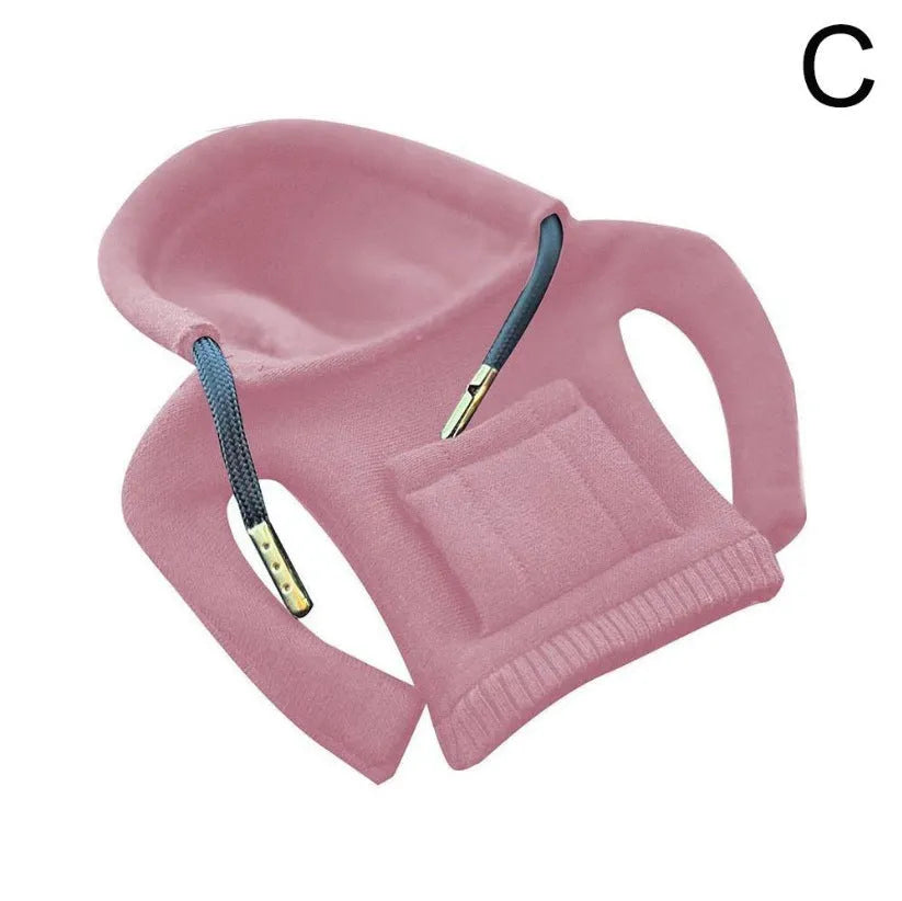 Cloth car gear shift knob cover in various colours showing 13cm by 8cm dimensions