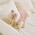 Light pink polyester warm coat costume for dogs and cats on hanger