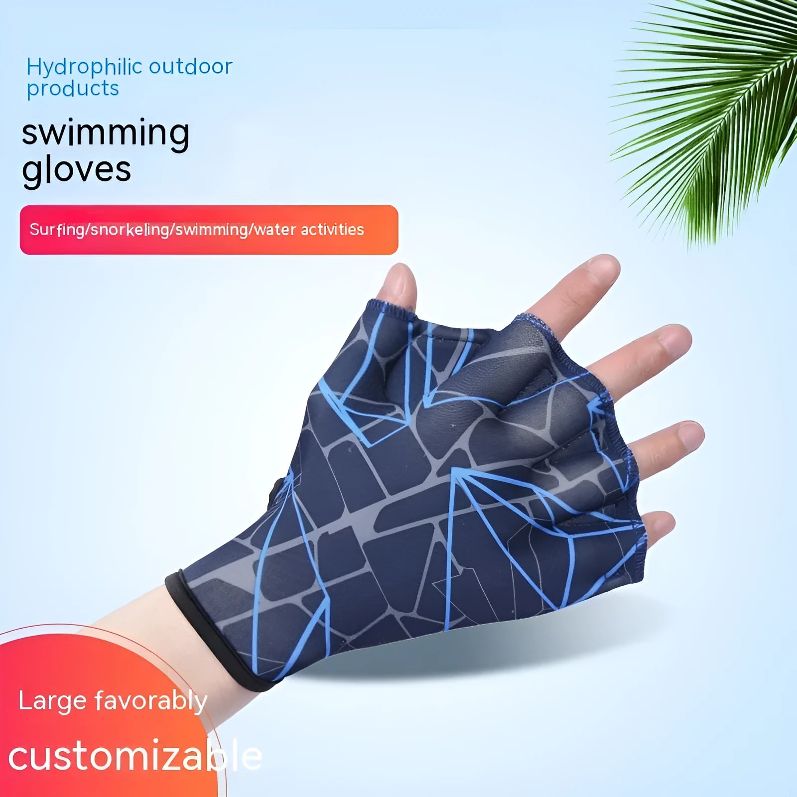 Duck feet webbed swimming gloves in multiple colour prints with nylon construction