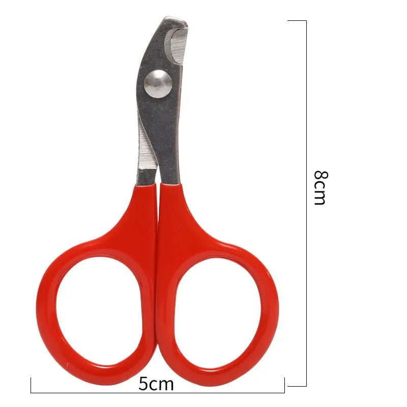 Professional pet nail clippers with stainless steel blade and coloured rubber-grip handle for dogs and cats
