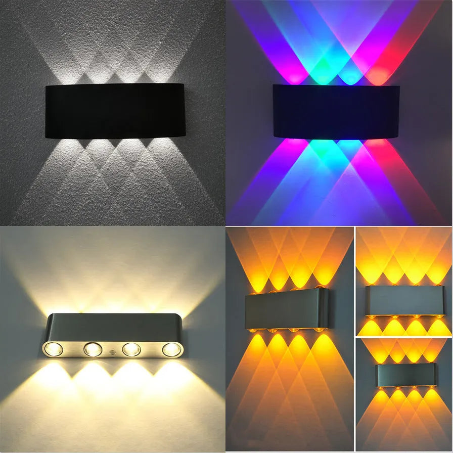 Modern LED corridor lamp with aluminium shade measuring 180x60x30mm