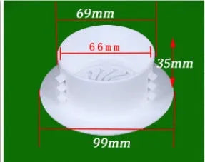 Plastic air conditioner hole sealing kit components including splits, plug caps, and tuyere panels