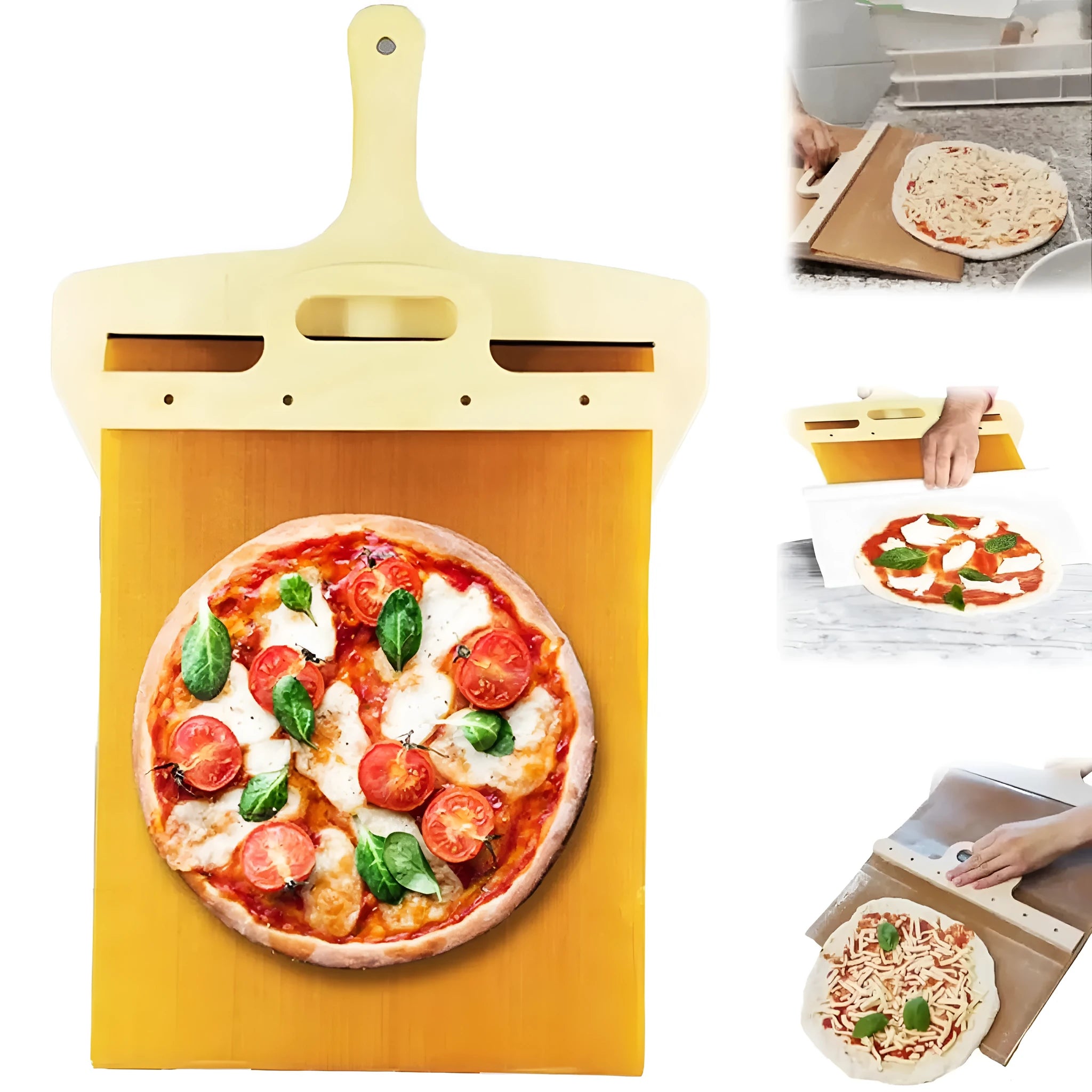 55cm long pizza transfer shovel with hanging hole and non-stick food-grade PP surface