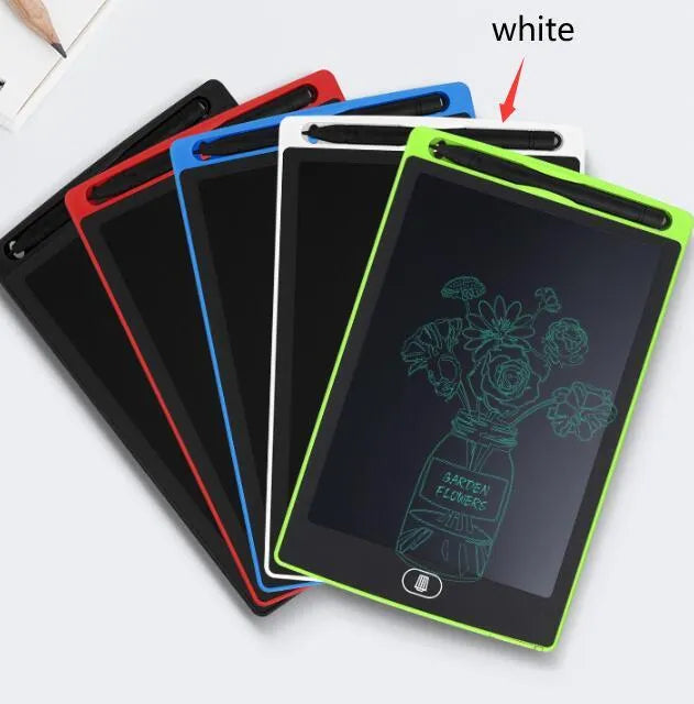 Electronic writing board drawing tablet for children in black white red green colour options