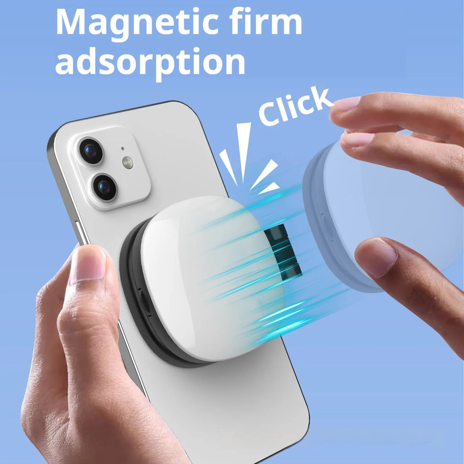 Black and white mobile phone magnetic selfie fill light with adjustable colour temperature and brightness control
