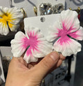 Alloy flower stud earrings with oil-spot glaze finish in pastoral European-American style