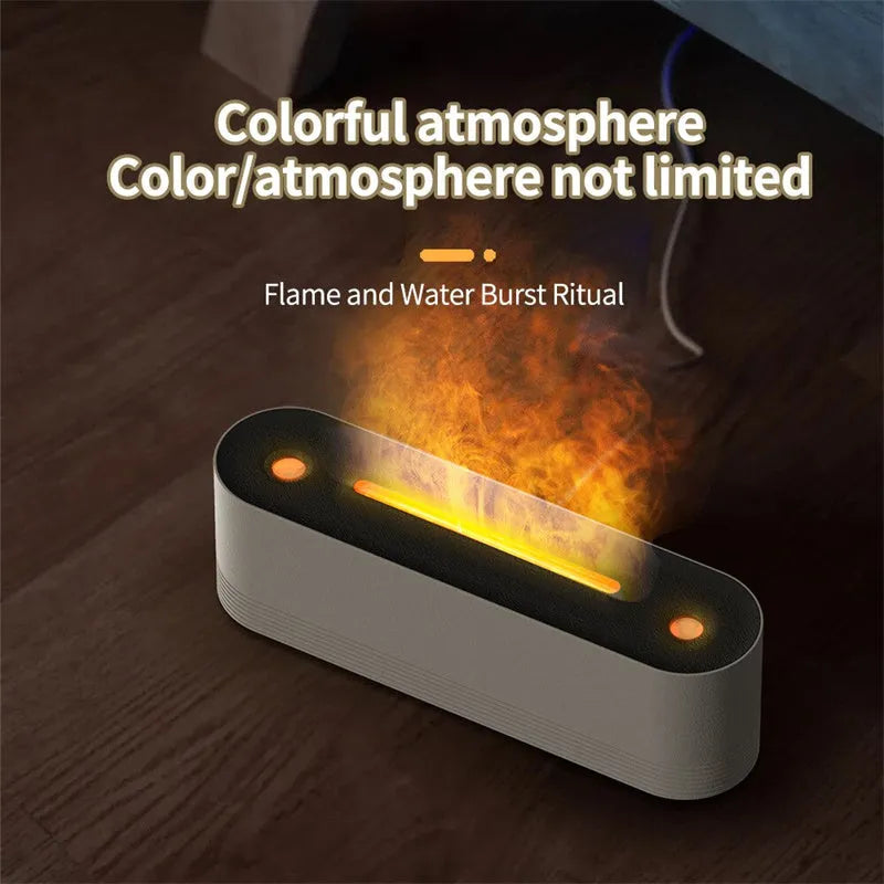 Black Flame Air ultrasonic humidifier with seven-colour LED lights and water vapour mist