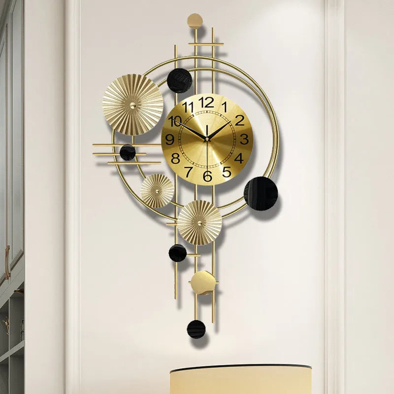 Gold iron mute wall clock small size A2616 for home decoration