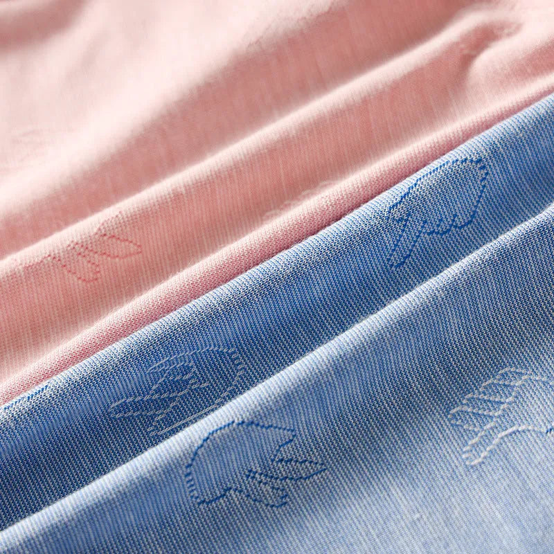 Women's low-waist modal briefs with jacquard ice silk pattern in colourful blue.