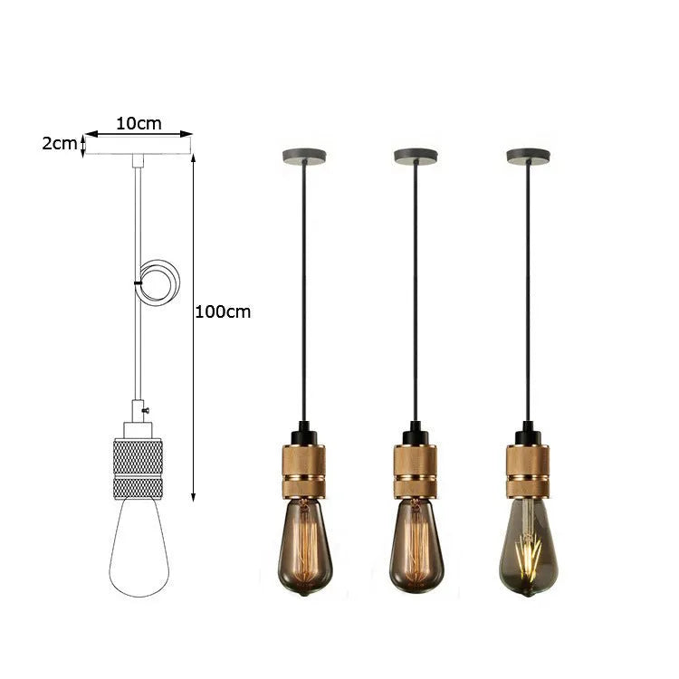 Components of a DIY retro ceiling light assembly kit in chrome finish, showing metal ceiling rose, braided cord, and lamp holder.