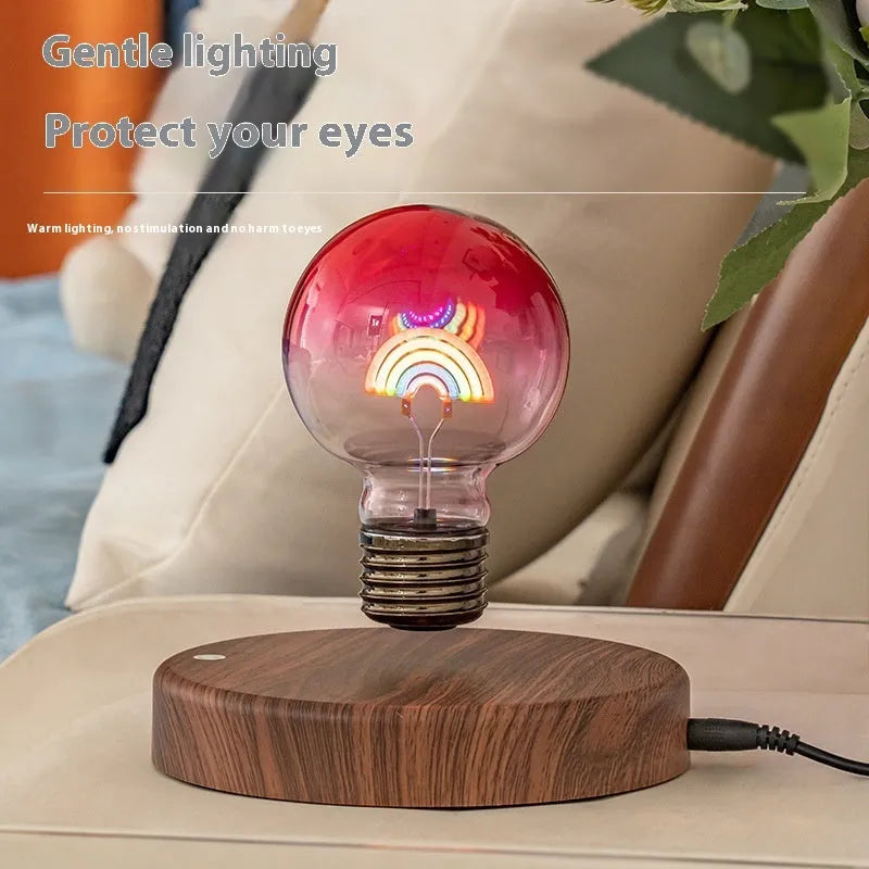 New magnetic suspension bulb love desktop decoration night lamp with rainbow light on a desk