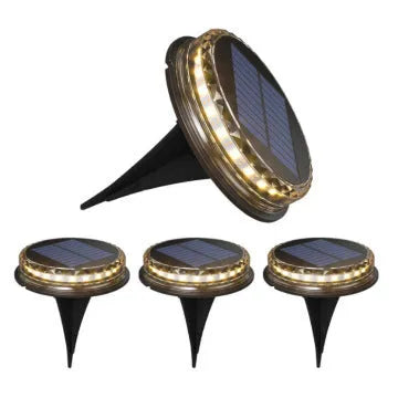 Solar buried light for outdoor lawn, 121x121x26mm, with 17 LEDs and polycrystalline silicon panel