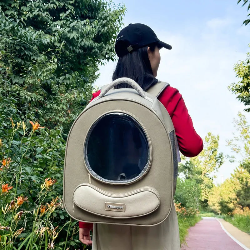 Breathable pet backpack large capacity polyester carrier solid colour blue red khaki green